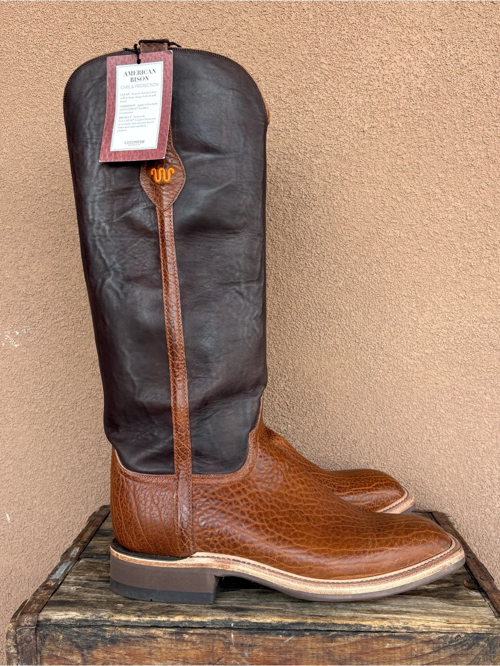 NWT Lucchese Men’s King Ranch American Bison Snake Boot